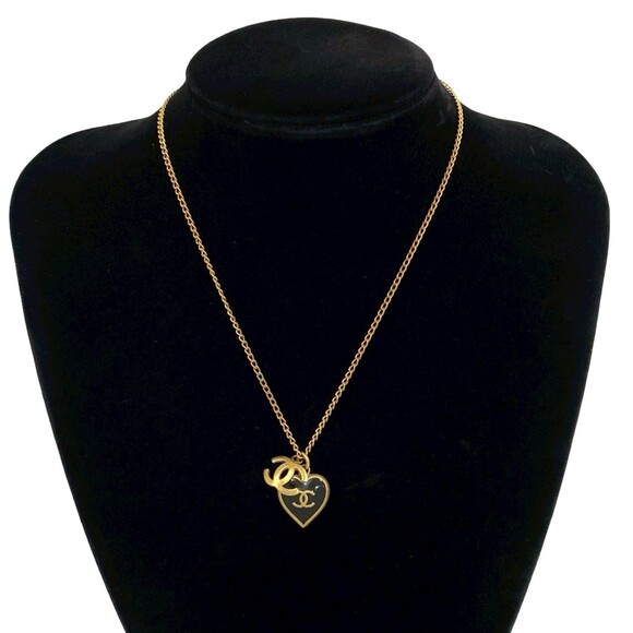 CHANEL Black Logo Necklace